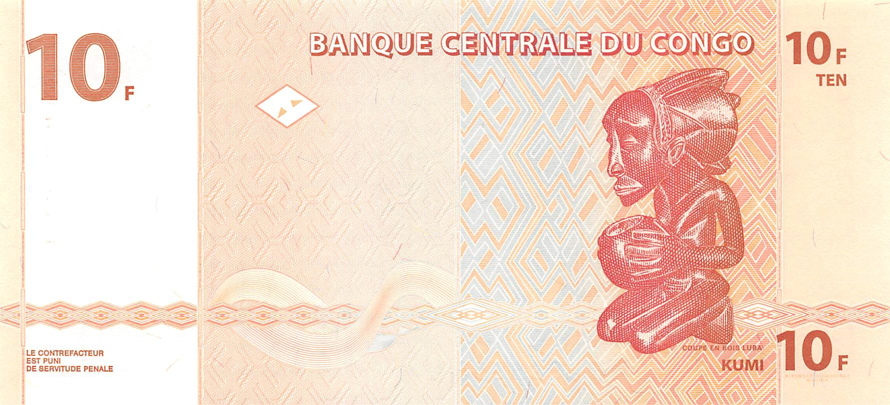 10 000 francs congolais en euros