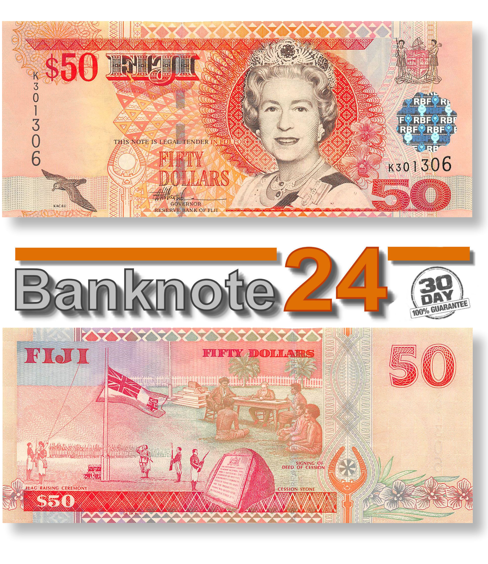 Fiji Islands 50 Dollars 2002 Unc | FJIPN108a-Fiji-Islands