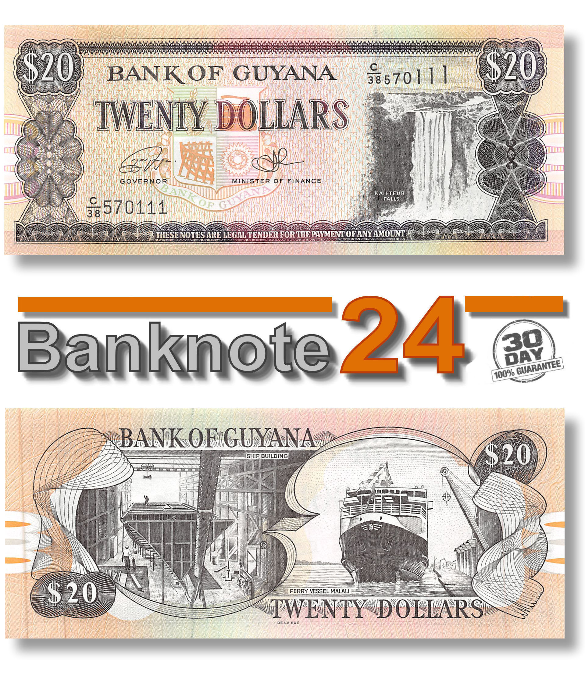 Guyana 20 Dollars 2016 Unc