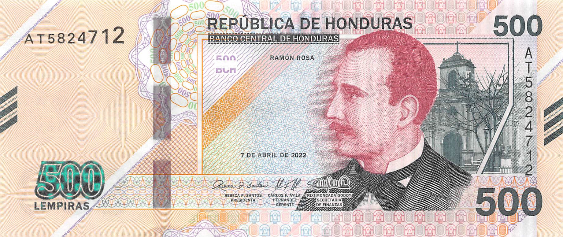 Honduras 500 Lempiras 2022 Unc