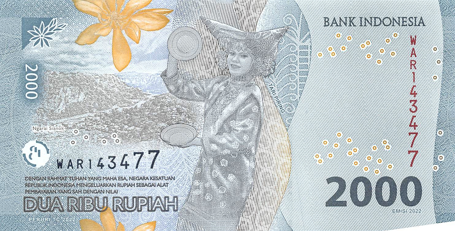 Indonesia Set 1000 100 000 Rupiah 2022 Unc