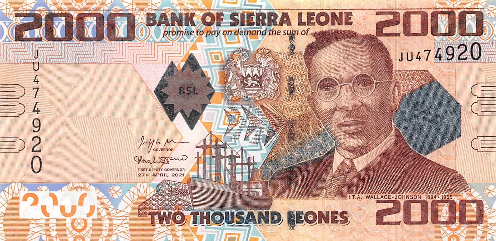 Sierra Leone 2000 Leones 2021 Unc