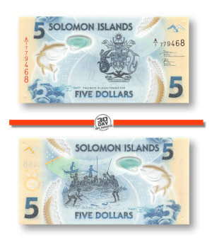$ SOLOMON ISLANDS - 5 DOLLARS nd 1997 - P 19 - UNC ; free shipping from 75 €